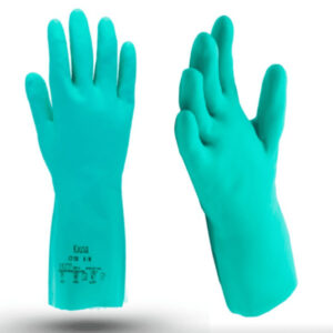 găng tay cao su màu xanh chống axit